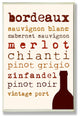 Wine Types Typography Kitchen Wall Plaque