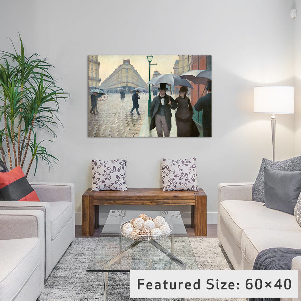"Paris Street: A Rainy Day" Wrapped Canvas Print, 26x18x1.5