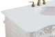 42" Single Bathroom Vanity, Antique White With Ivory White Engineered Marble