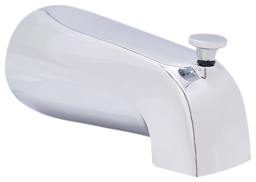 Nose Diverter 5.5" Tub Spout In Polished Brass, Polished Chrome