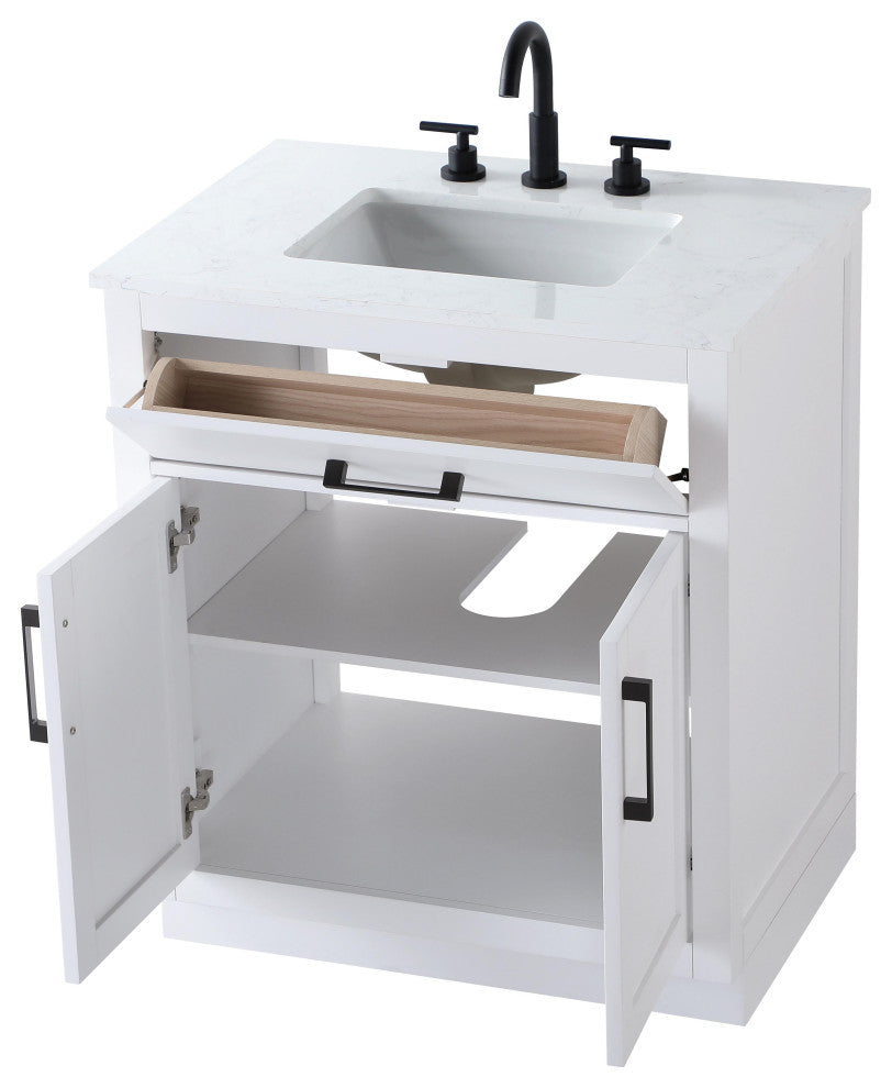 Home Living 30" Single Bathroom Vanity, White