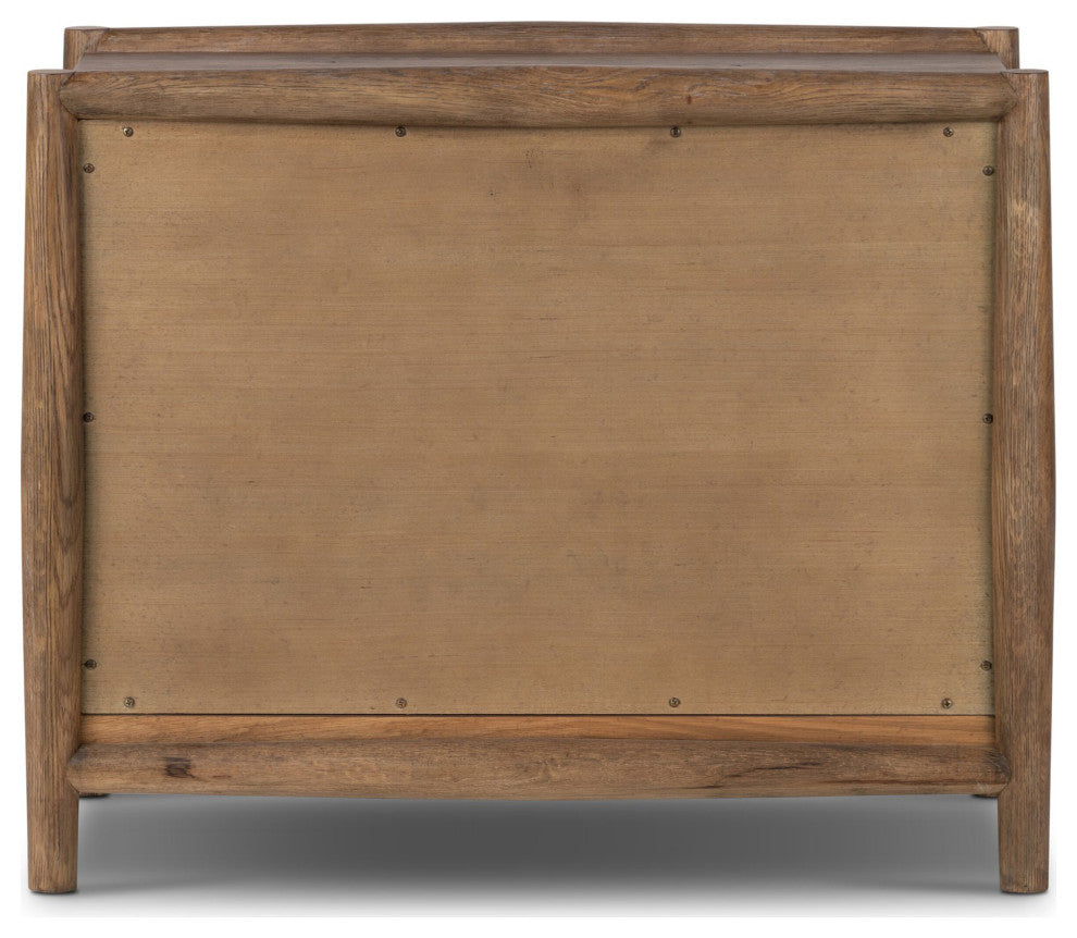 Glenview Nightstand Weathered Oak, Weathered Oak Veneer, Aged Bronze