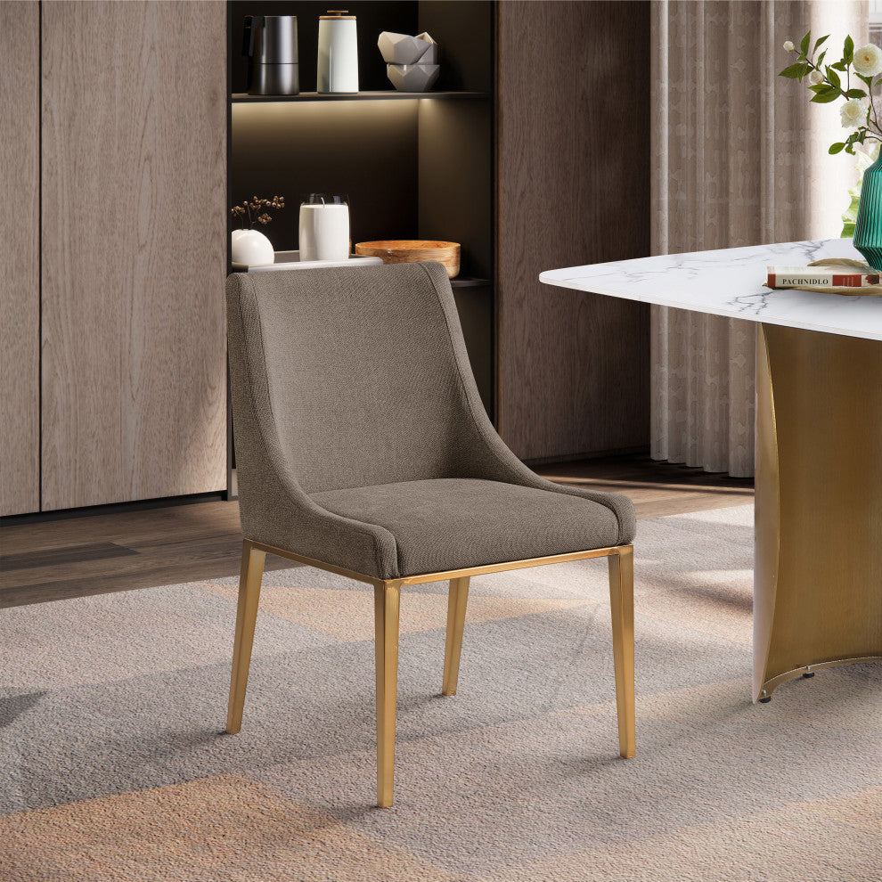 Haines Polyester Fabric Dining Chair, Brown