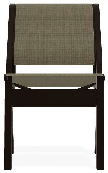 Leeward Sling Stackable Outdoor Dining Chair, Elevation Stone/Kona