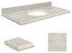 Quartz 49"x19" 1 Sink Vanity Top, Single Faucet Hole, Portage Pass, White Bowl