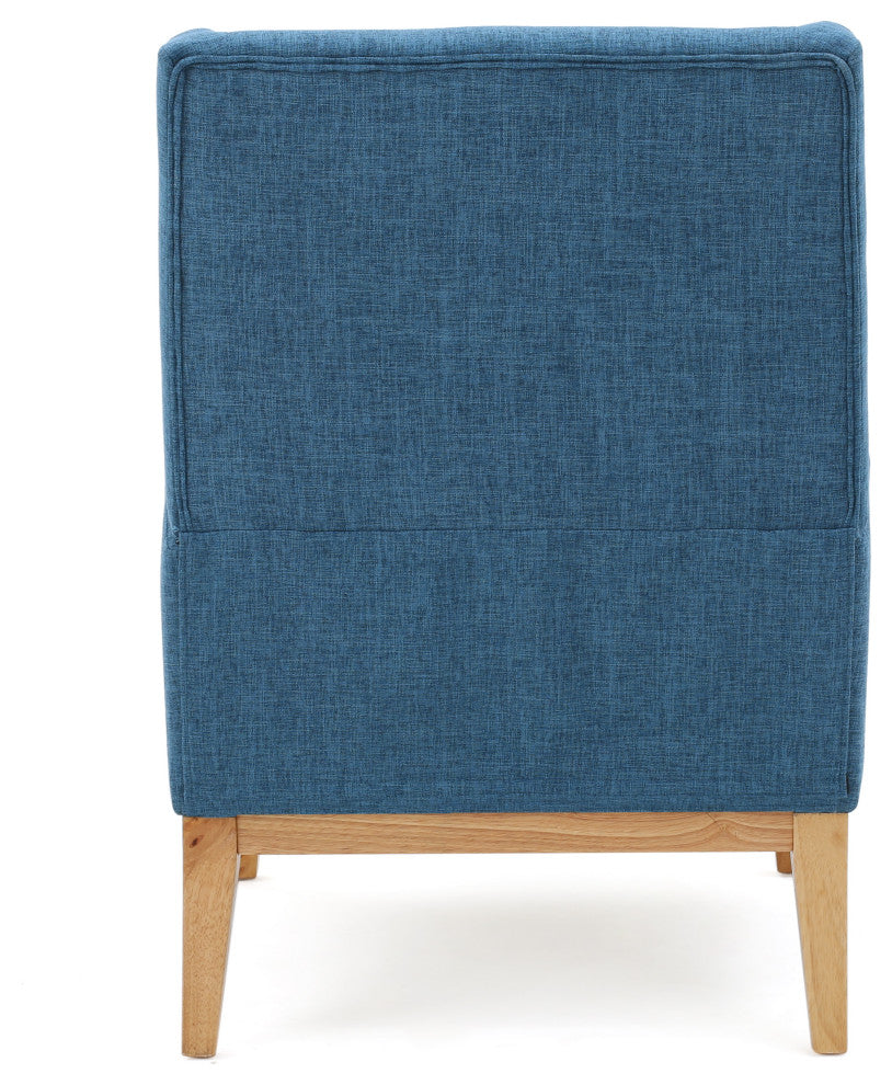GDF Studio Kronen Mid Century Design Fabric Accent Chair, Muted Blue