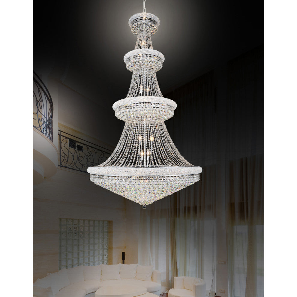 Empire 42 Light Down Chandelier With Chrome Finish