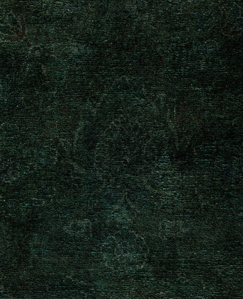 Overdyed One-of-a-Kind Hand-Knotted Area Rug Green, 4' 2" x 6' 3"