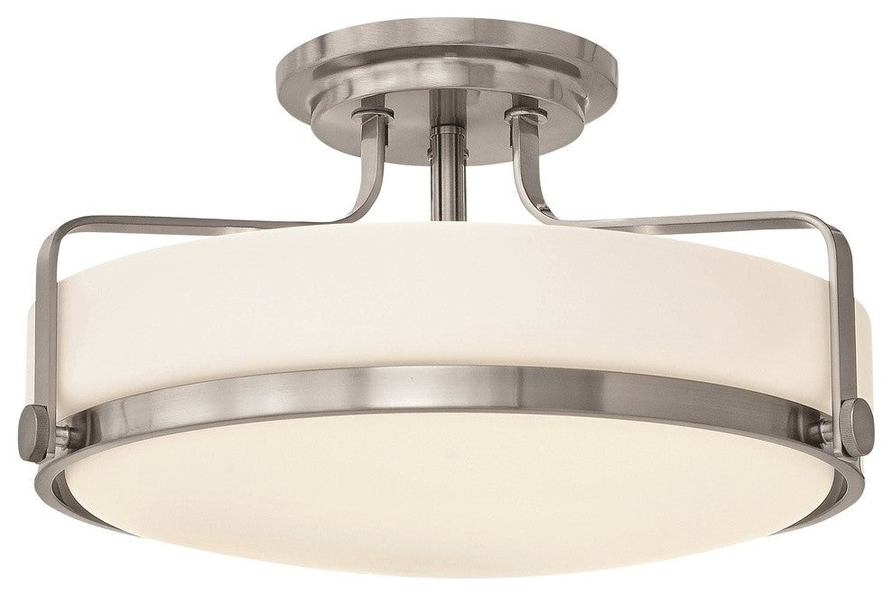 Foyer Harper Semi Flush Mount, Brushed Nickel