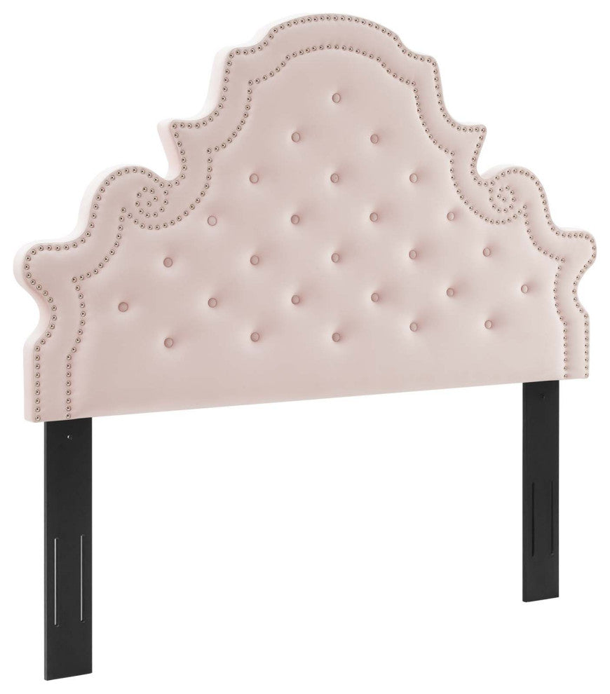 Diana Tufted Performance Velvet Twin Headboard Pink