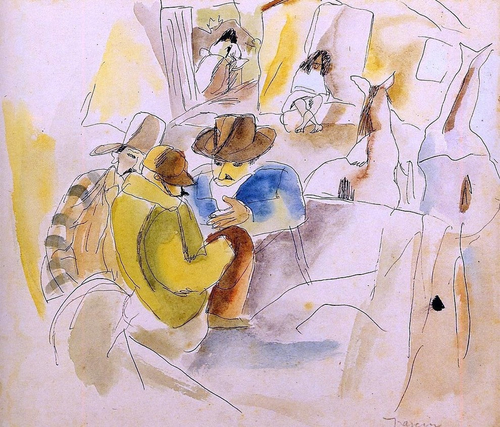 Jules Pascin Scene from the Southern States - 20" x 25" Premium Canvas Print