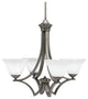 Zilo Uplight, 4 Light, Chandelier, Graphite Finish With 7" White Muslin Glass