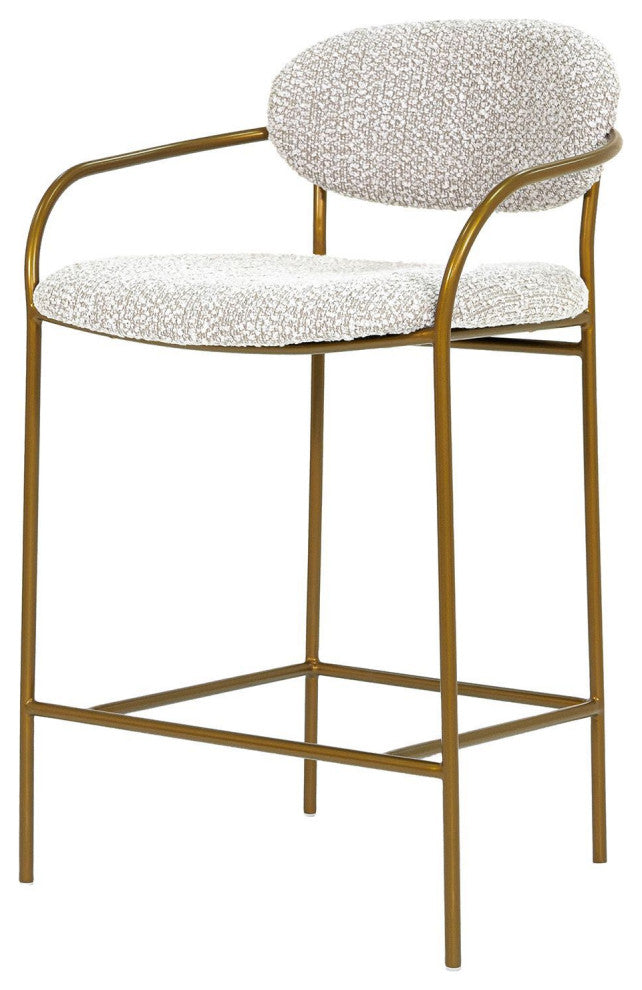 Oasis Upholstered Arm Counter Stool, Pearl Gray