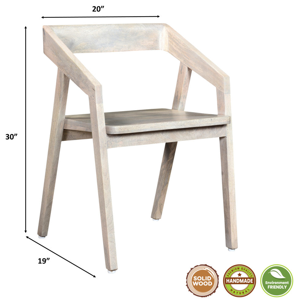 Camilla Solid Wood Armchair, Soft White
