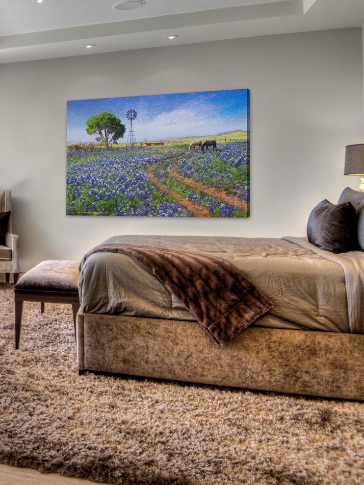 "Windmill Landscape" Painting Print on Canvas by Chris Vest
