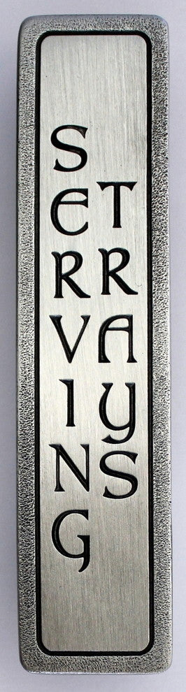 "SERVING TRAYS" Pull Antique Pewter (Vertical - 2 lines)