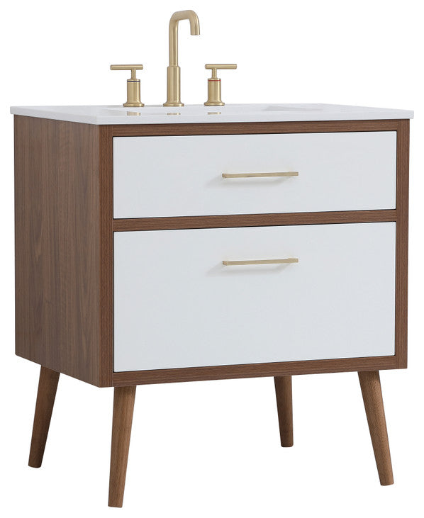 Home Living White 30" Bathroom Vanity