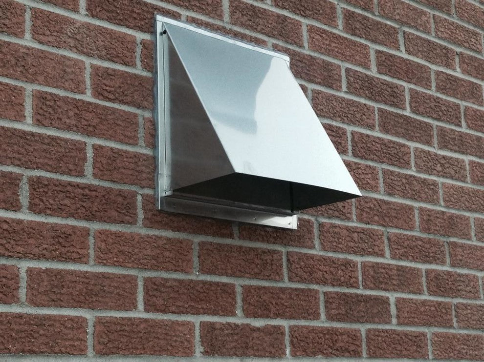 Stainless Steel Exterior Side Wall Cap, 4 Inch, With Damper and Screen