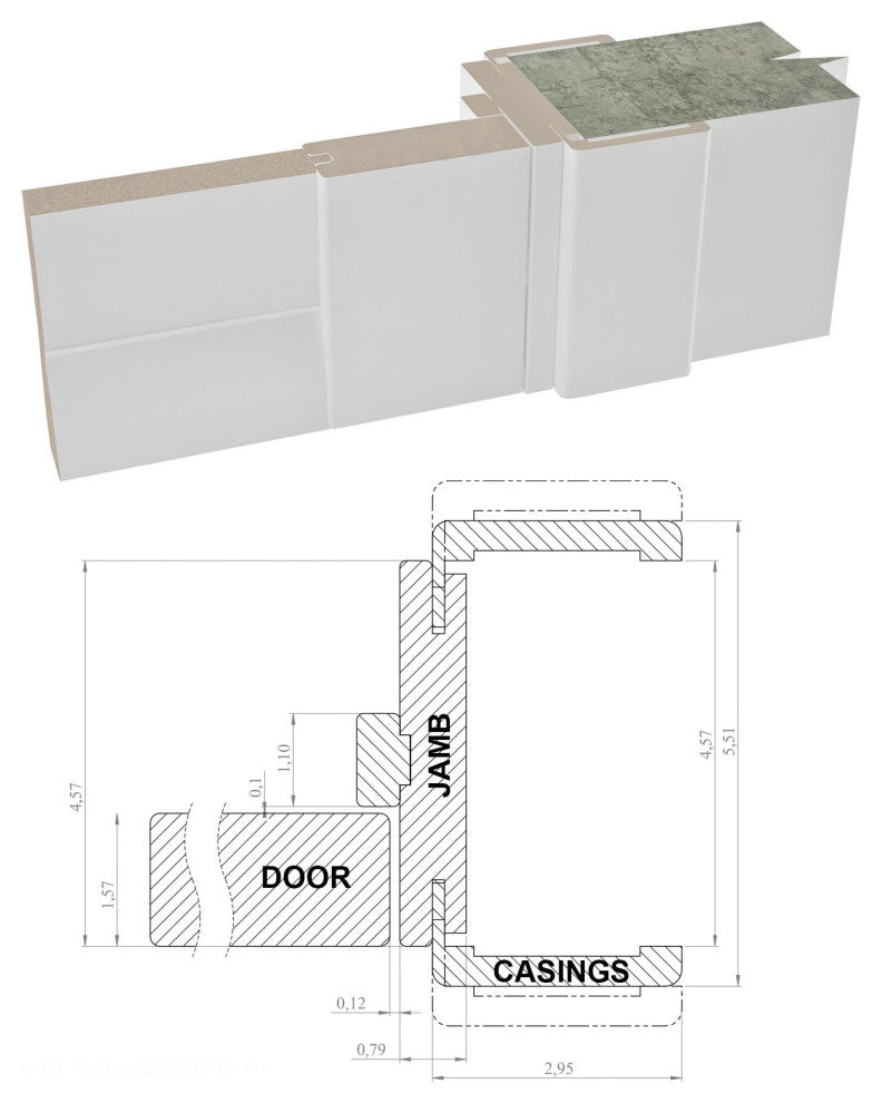 Door with Hardware |Quadro 4117 White Silk with Frosted Opaque Glass -42x96