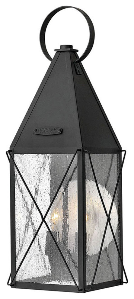 Hinkley York Medium Wall Mount Lantern, Black
