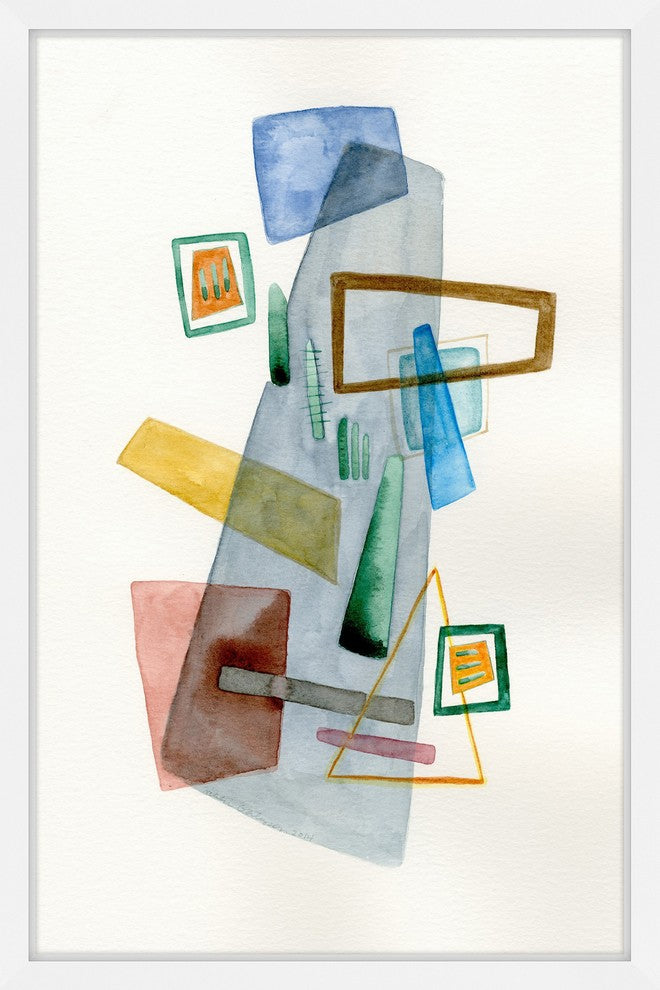 Marmont Hill, "Geometric Party" by Nikki Galapon Framed Painting Print, 12x18