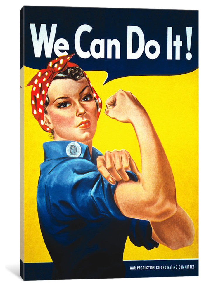 "We Can Do It!, Rosie The Riveter Poster" Wrapped Canvas Print, 26x18x1.5