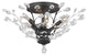 Elegant Orchid Flush Mount, Dark Bronze Finish With Royal Cut Crystal