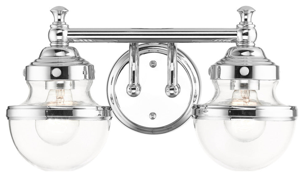 Livex Lighting Oldwick 2 Light Polished Chrome Vanity Sconce