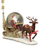 12" Santa Claus Sleigh and Reindeer Snow Dome Christmas Table Top Figure
