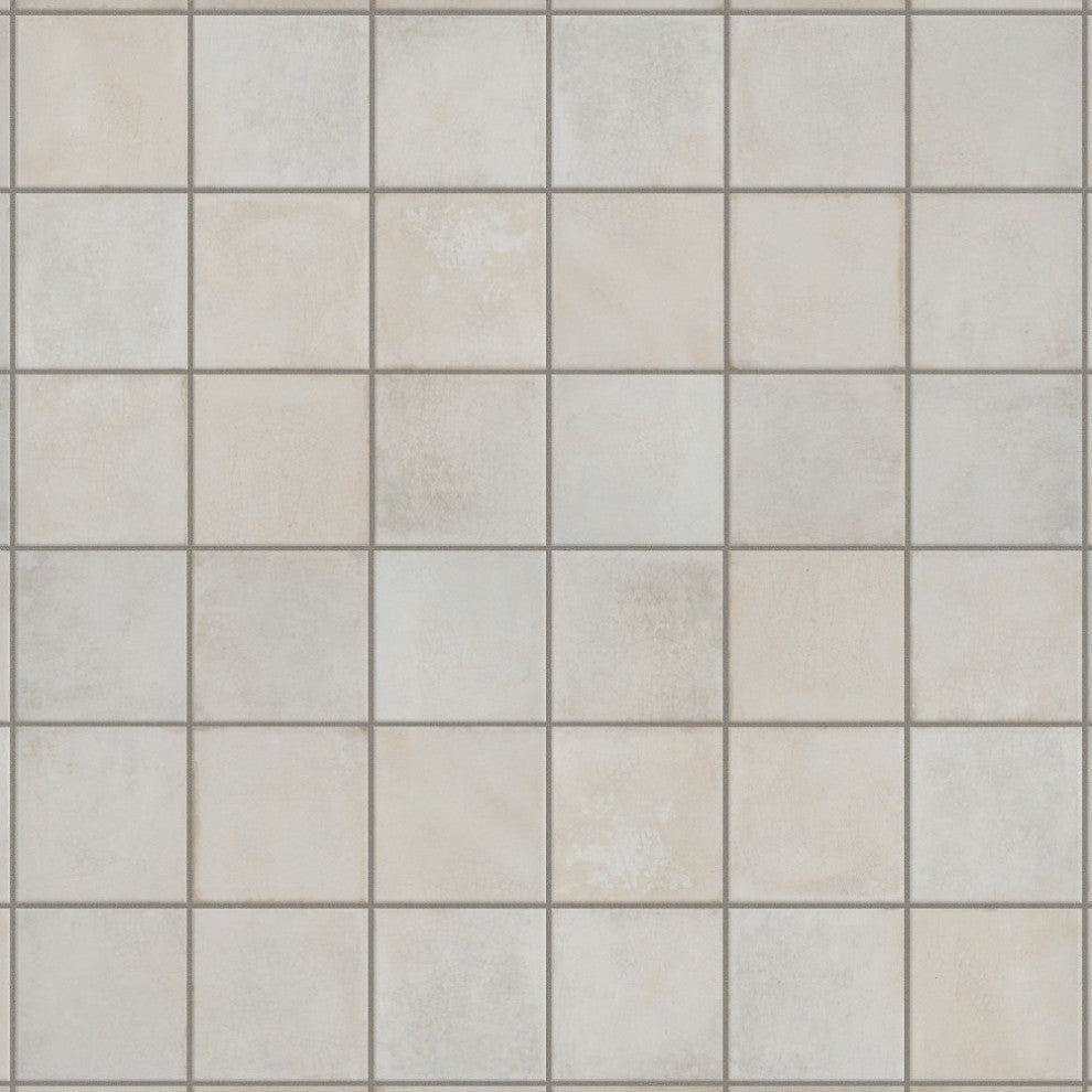 Kings Etna Encaustic Ceramic Floor and Wall Tile, White