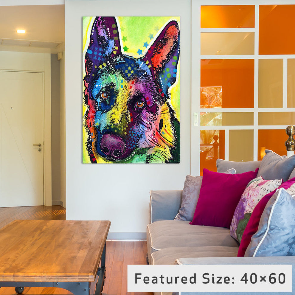 "German Shepherd" by Dean Russo, 40x26x1.5"