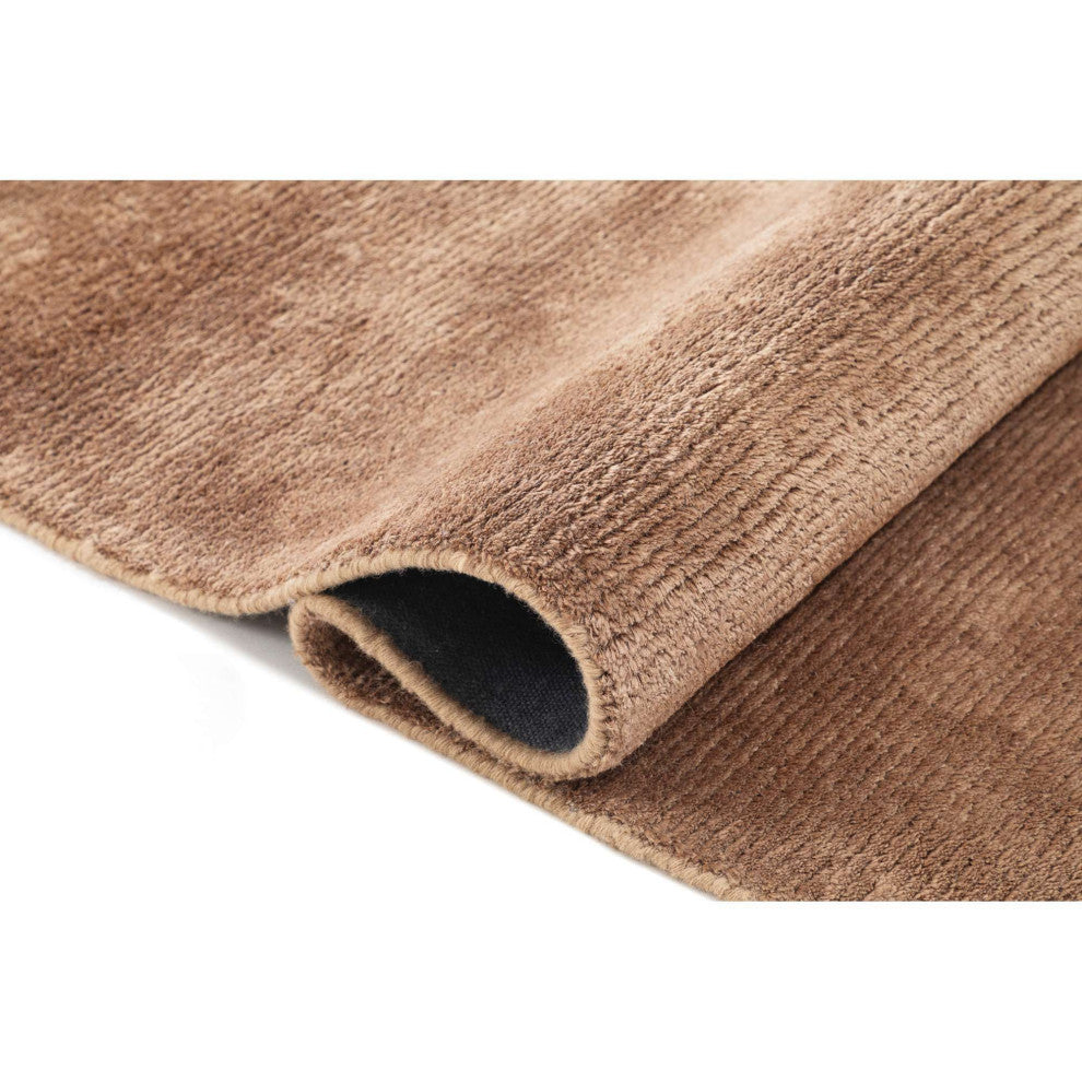 Hue Solid Area Rug, Brown, 6'x9'