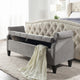 Jacqueline 58" Tufted Storage Bench, Opal Gray Velvet
