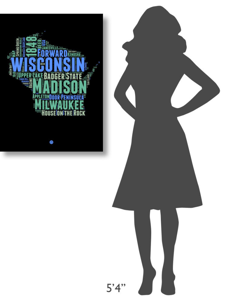 "Wisconsin Word Cloud 1" Fine Art Print