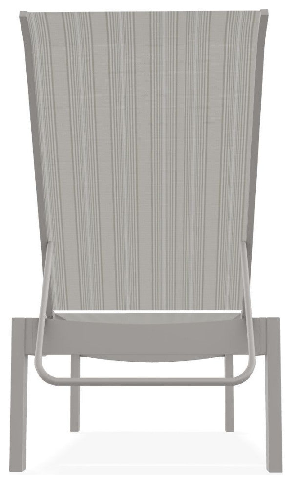 Leeward Sling Stackable Outdoor Chaise Lounge, Harbor/Warm Gray