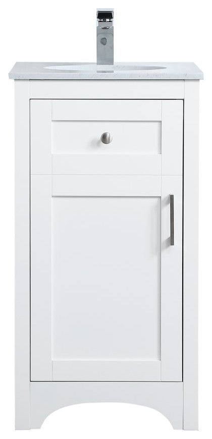 18" Single Bathroom Vanity, White