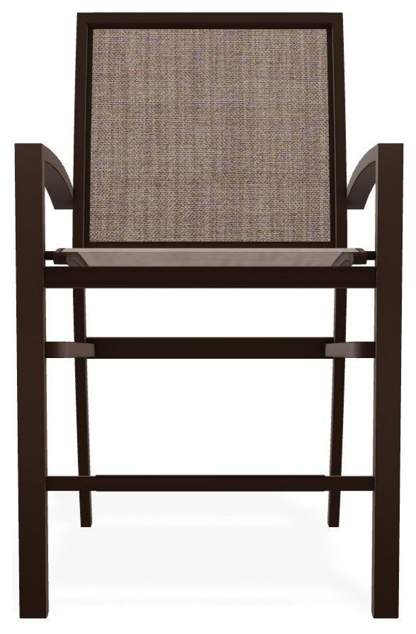 Kendall Sling Balcony Height Stackable Outdoor Stool, Augustine Fennel/Kona