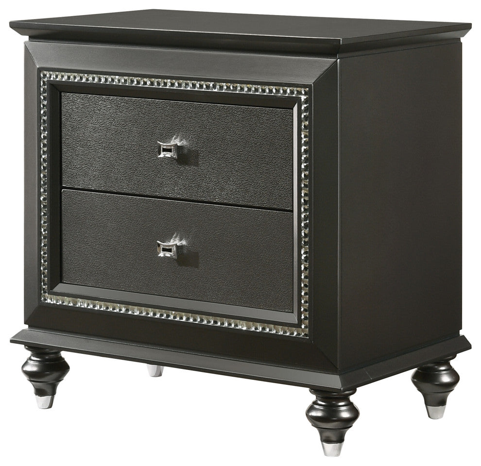 ACME Kaitlyn Nightstand, Metallic Gray