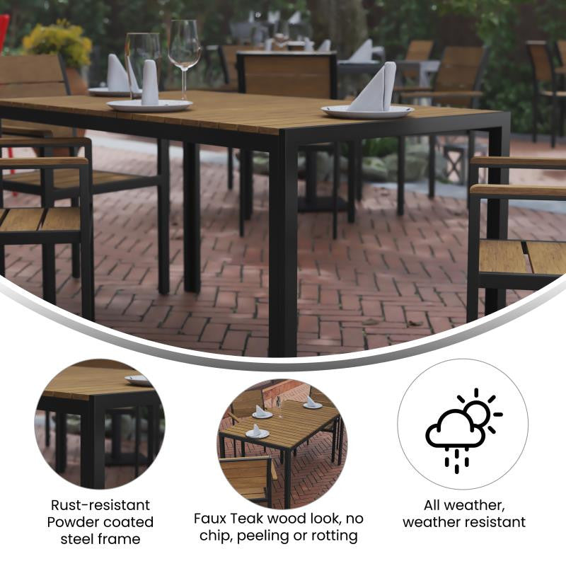 Finch Commercial Grade Outdoor  55" x 31" Dining Table, Natural