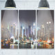 "New York Times Square in Blue Light" Metal Wall Art, 3 Panels, 36"x28"
