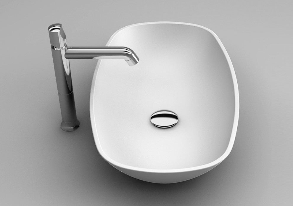 Gamma Modern Bathroom Sink, White