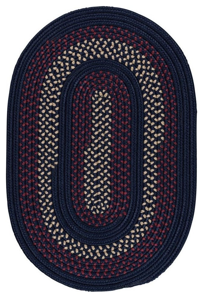 Colonial Mills Deerfield DF51 Midnight Blue Traditional Area Rug, Round 10'x10'
