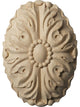 3 1/2"W x 4 7/8"H x 1"P Ashford Oval Rosette, Cherry