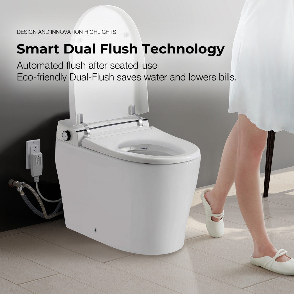 Ove Ella Dual-Flush Smart Bidet Toilet With Built-in Tank
