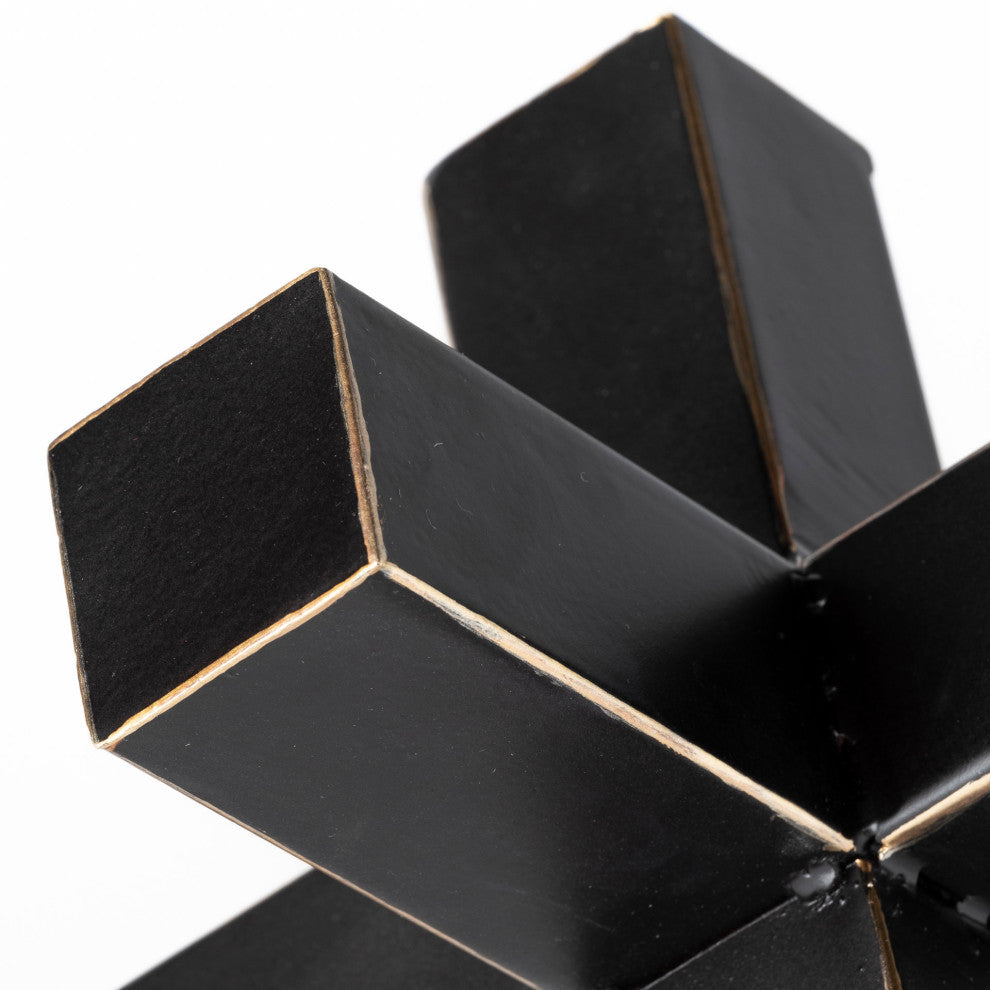 Abel, Large, 9Lx9W Black Metal Jack With Gold Accents