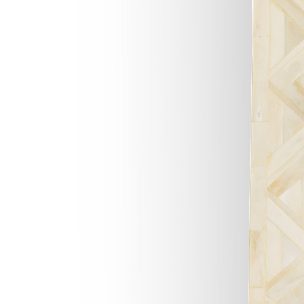 Loredo Floor Mirror-White Bone