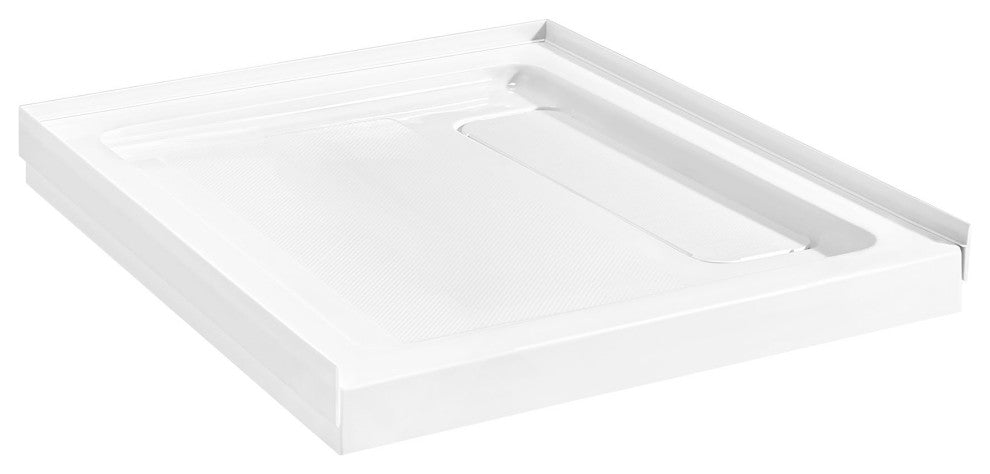 Ove Decors Erika Shower Base Rectangle, White, 36"x36", Side Drain