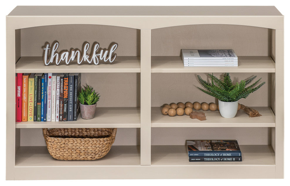 Solid Wood Bookcase, 30"x48", Sand Dollar