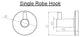 900 Series Bath Single Robe Hook, Polished Chrome