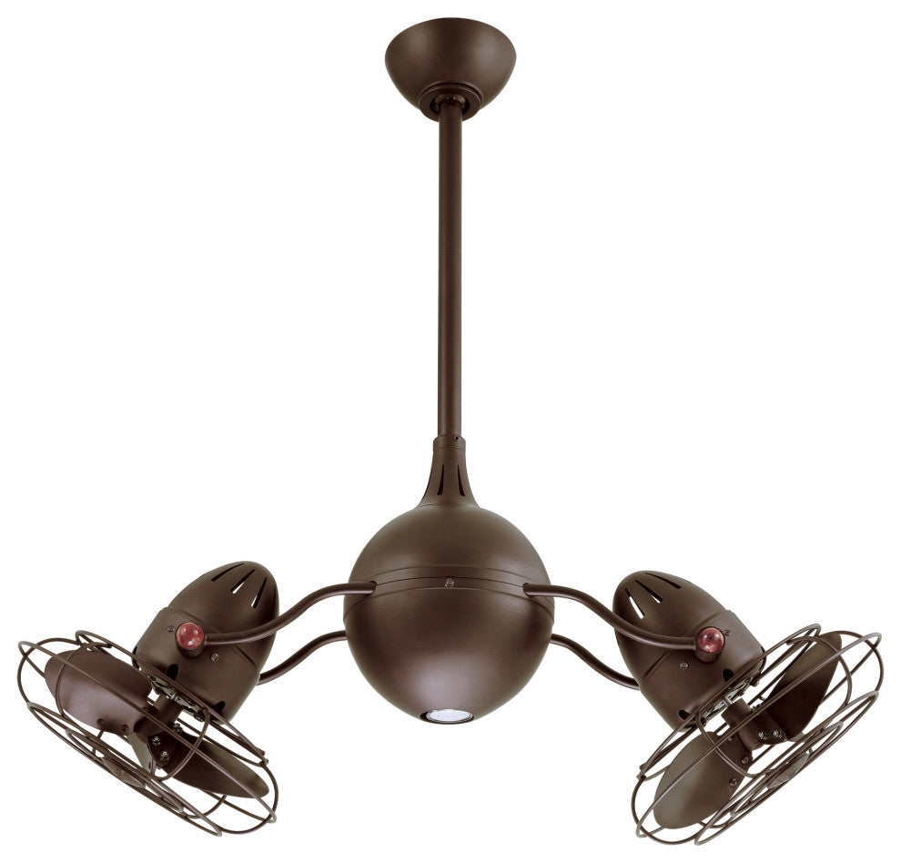 Acqua 37" Fan, Brushed Nickel, Metal Blades, Textured Bronze